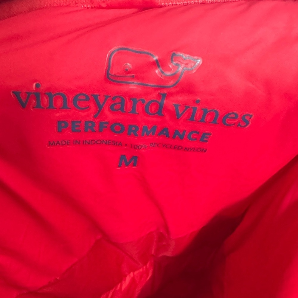 Vineyard Vines Kids Bright Red Puffer Jacket with Blue Accents - Picture 6 of 9